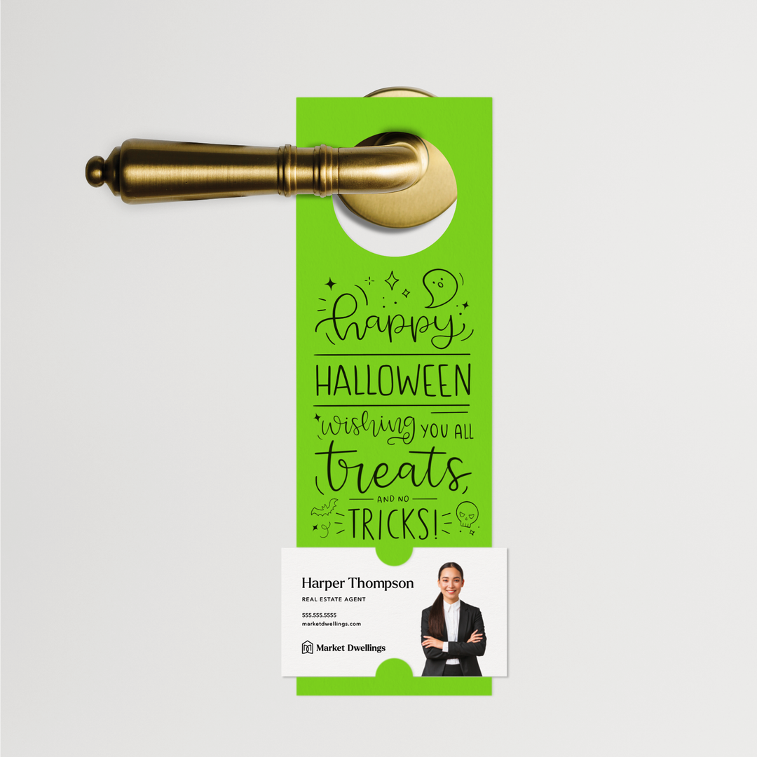 Happy Halloween | Door Hangers | 18-DH001 Door Hanger Market Dwellings GREEN APPLE  