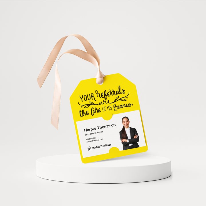 Your Referrals are the Core of My Business | Pop By Gift Tags | 83-GT001 Gift Tag Market Dwellings LEMON  