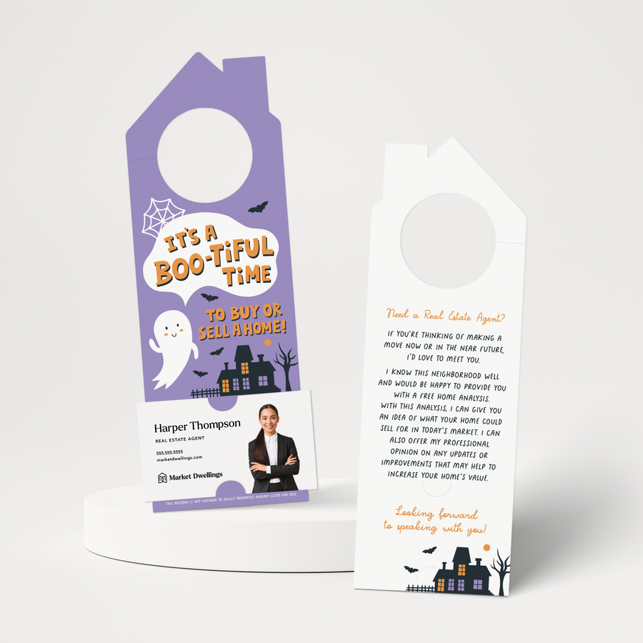 It's A Boo-Tiful Time To Buy Or Sell A Home! | Halloween Door Hangers | 104-DH002 Door Hanger Market Dwellings   