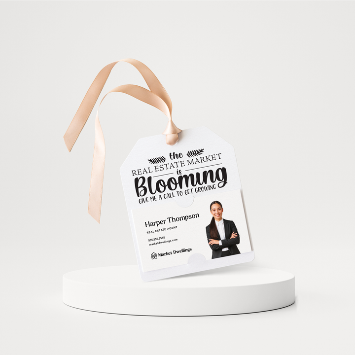 The Real Estate Market is Blooming | Pop By Gift Tags | 32-GT001 Gift Tag Market Dwellings WHITE  