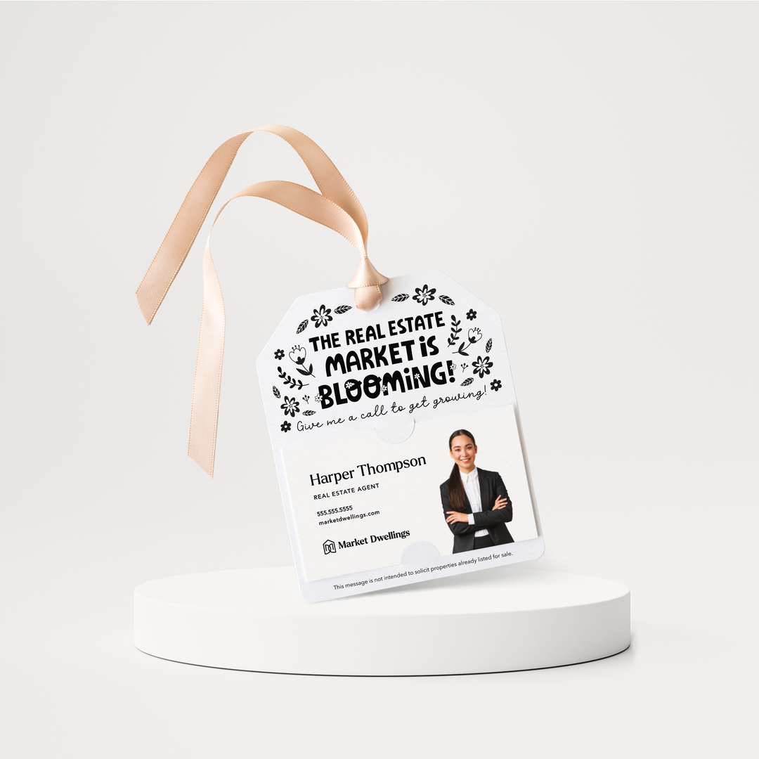 The Real Estate Market is Blooming | Pop By Gift Tags | 107-GT001 Gift Tag Market Dwellings WHITE  