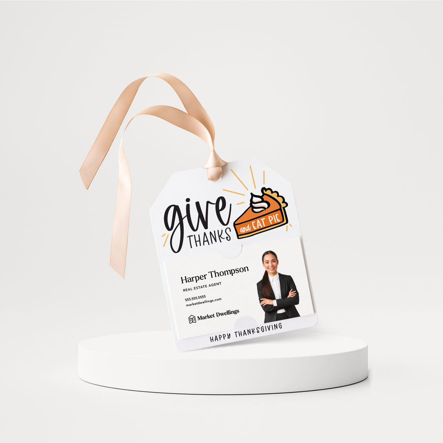 Give Thanks and Eat Pie Gift Tags | Thanksgiving | Pop By Gift Tags | 77-GT001 Gift Tag Market Dwellings   