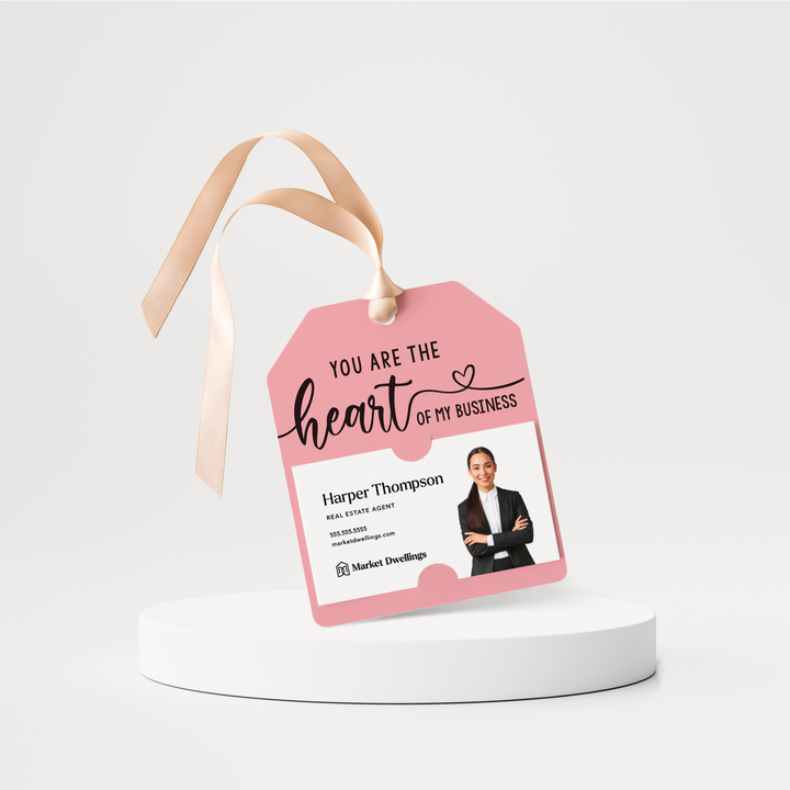 You are the Heart of My Business Gift Tags | Pop By Gift Tags | 17-GT001 Gift Tag Market Dwellings LIGHT PINK  