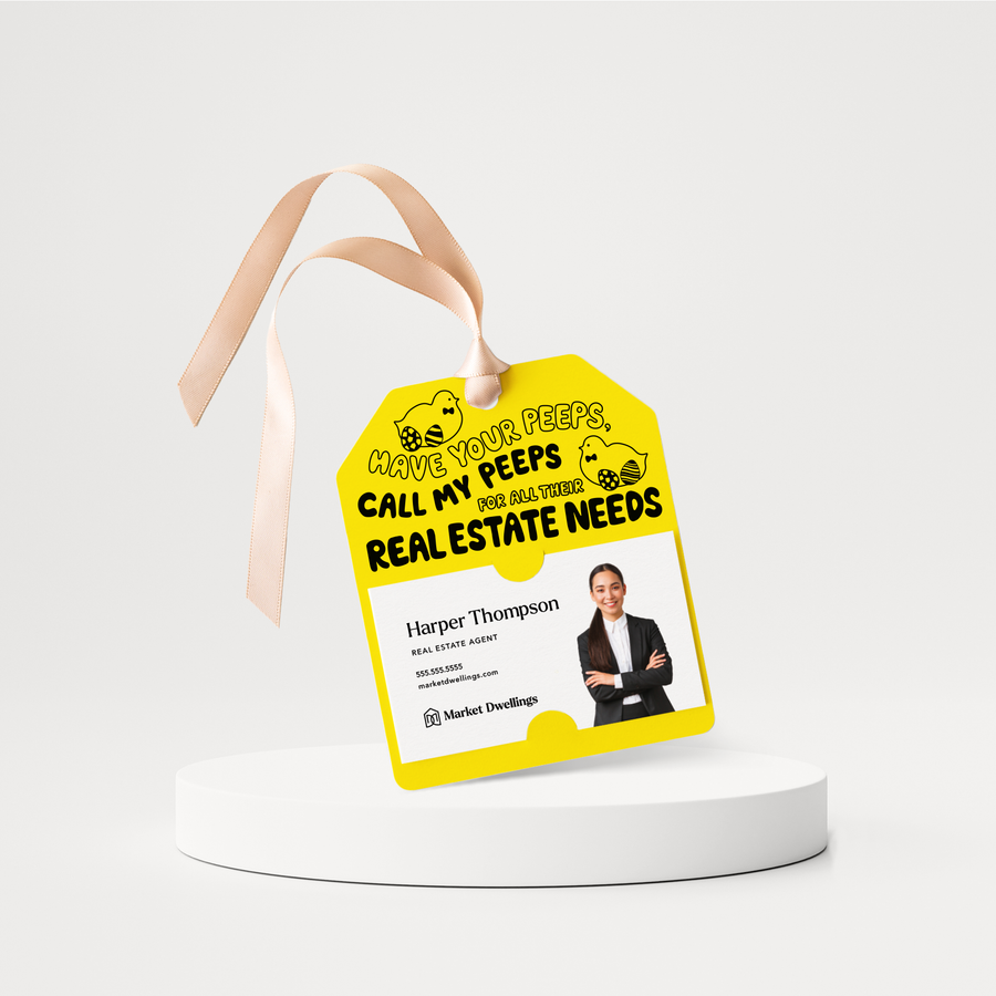 Have Your Peeps, Call My Peeps For All Their Real Estate Needs | Easter Spring Gift Tags | 183-GT001 Gift Tag Market Dwellings LEMON  