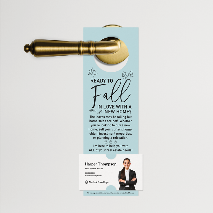 Ready to FALL in Love with a New Home | Door Hangers | 5-DH001 Door Hanger Market Dwellings LIGHT BLUE  