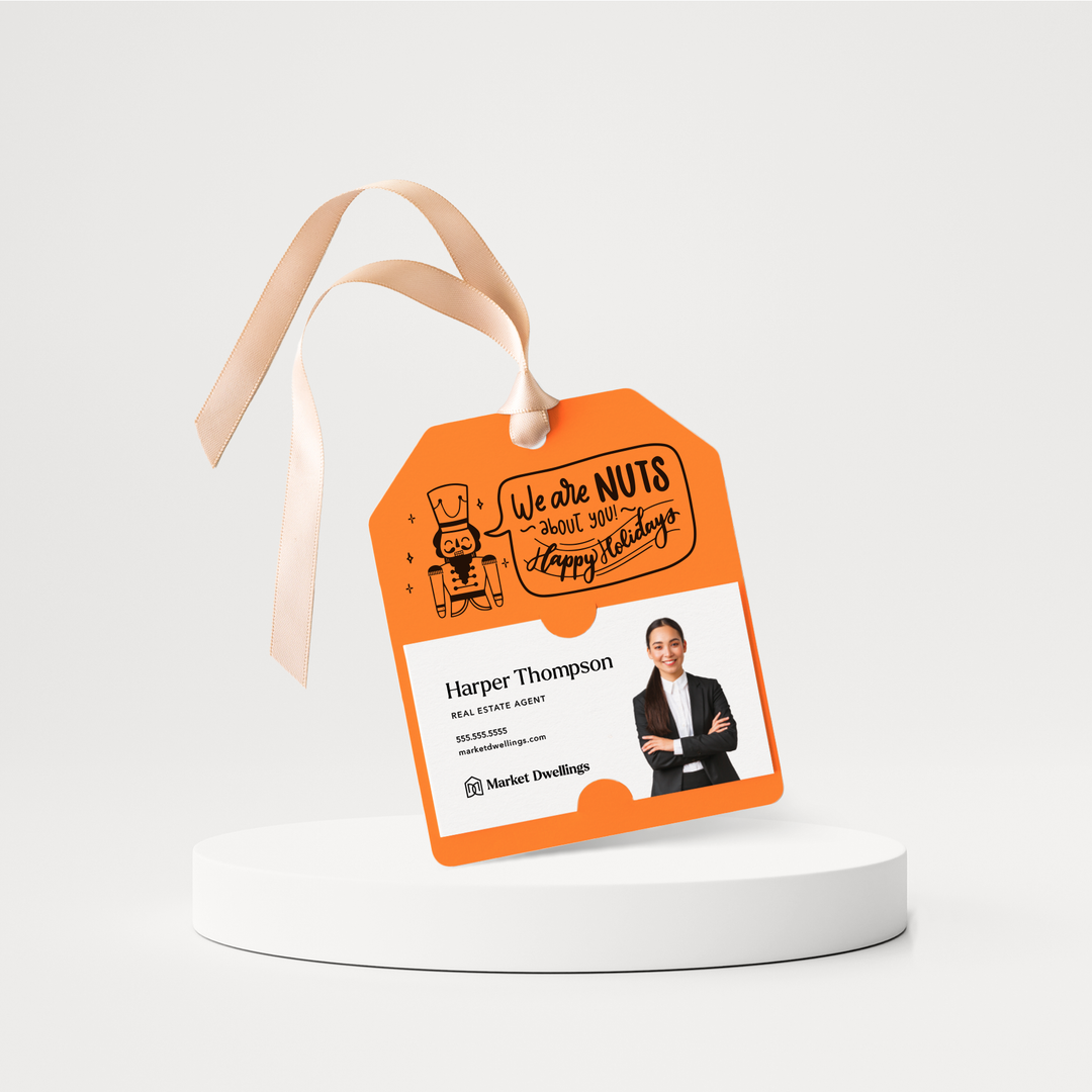 We are Nuts About You! Happy Holidays Pop By Gift Tags | 92-GT001 Gift Tag Market Dwellings CARROT  