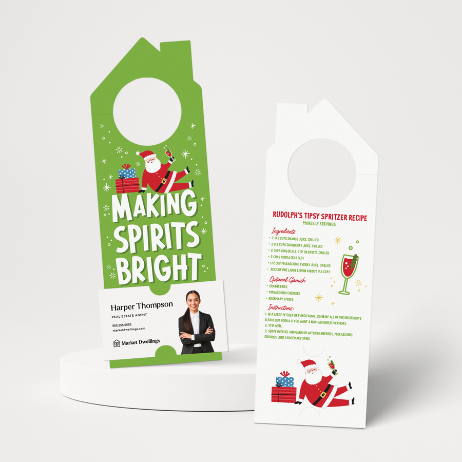 Making Spirits Bright | Christmas Door Hangers | 307-DH002 Door Hanger Market Dwellings   