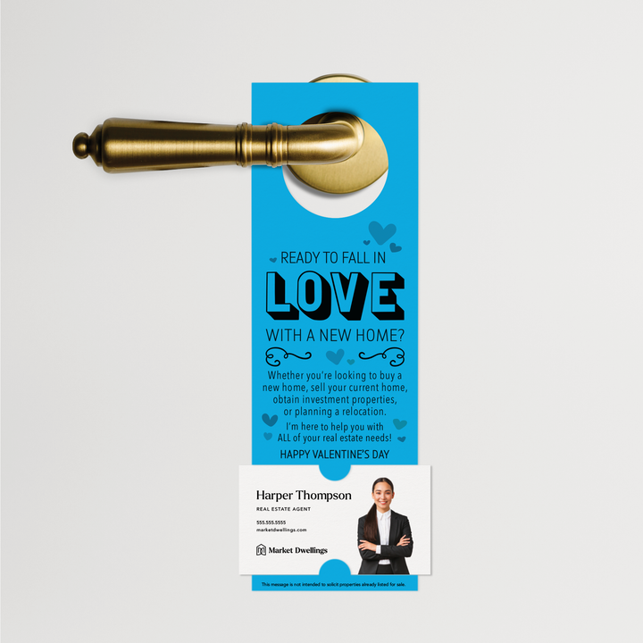 Ready to Fall in Love with a New Home | Valentine's Day Door Hangers | V1-DH001 Door Hanger Market Dwellings ARCTIC  