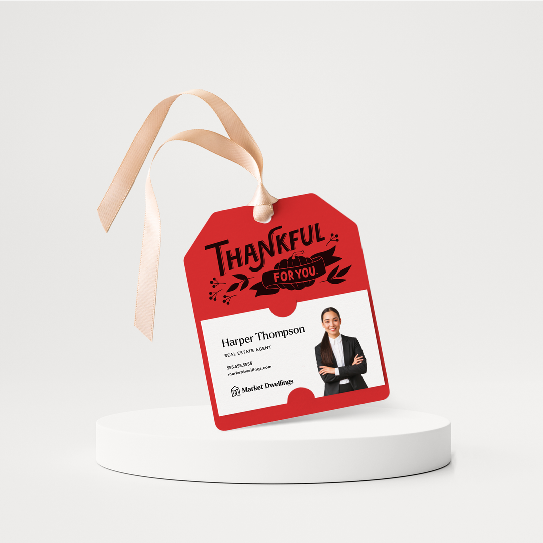 Thankful for you | Fall Thanksgiving Gift Tags | 147-GT001 Gift Tag Market Dwellings SCARLET  