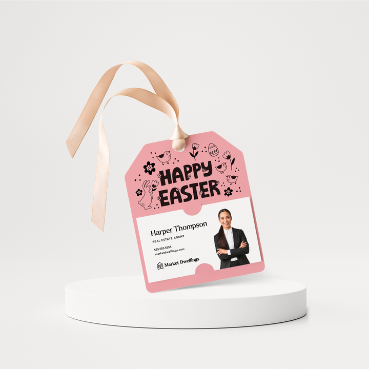 Happy Easter Gift Tags | Spring | Pop By Gift Tags | E4-GT001 Gift Tag Market Dwellings LIGHT PINK  