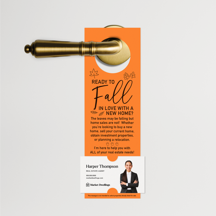 Ready to FALL in Love with a New Home | Door Hangers | 5-DH001 Door Hanger Market Dwellings CARROT  