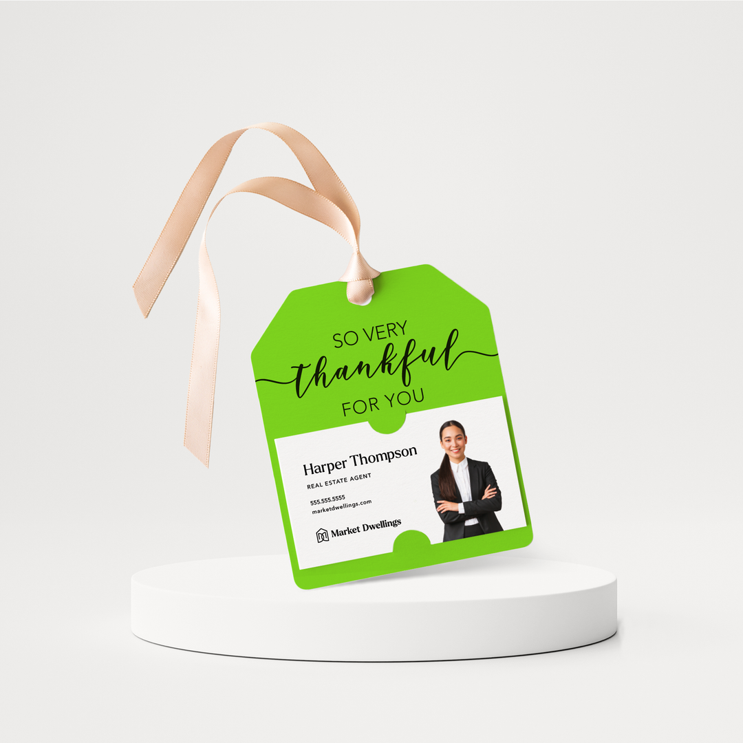 So Very Thankful For You | Pop By Gift Tags | 9-GT001 Gift Tag Market Dwellings GREEN APPLE  