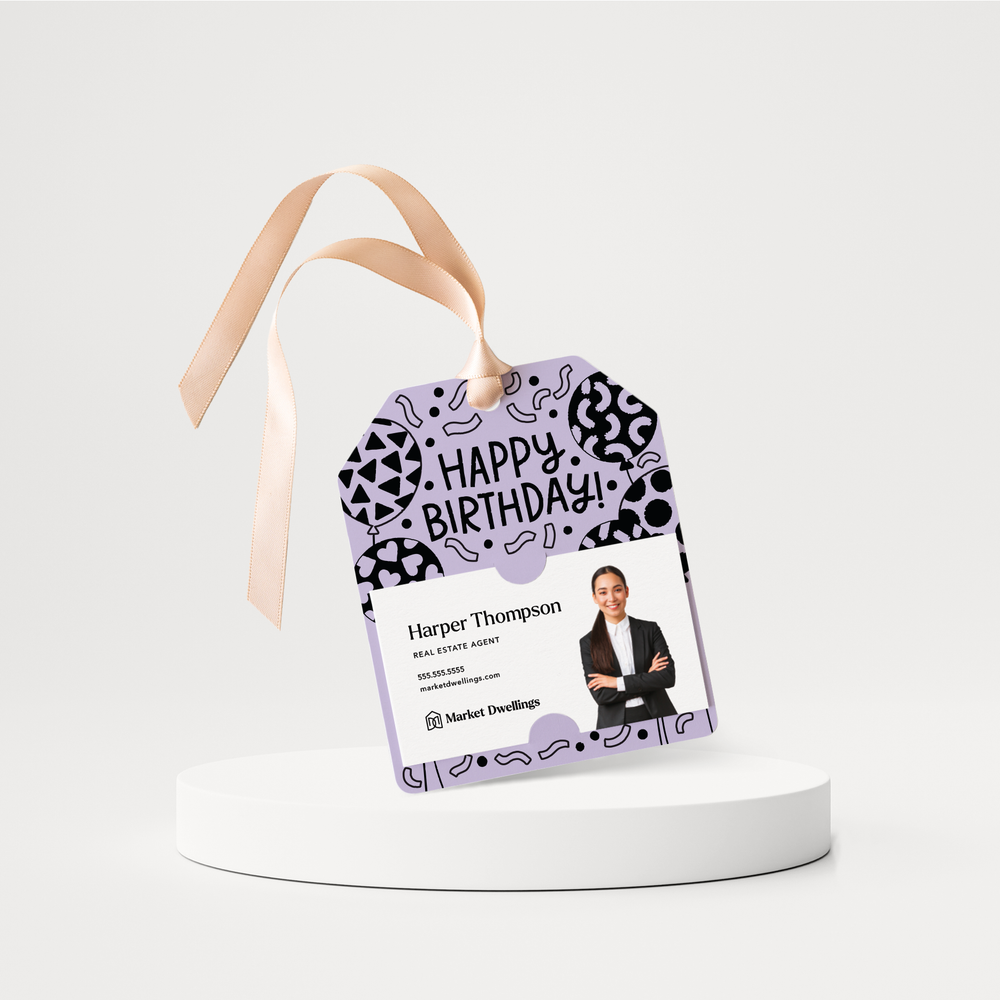 Happy Birthday! | Gift Tags | 190-GT001 Gift Tag Market Dwellings LIGHT PURPLE  