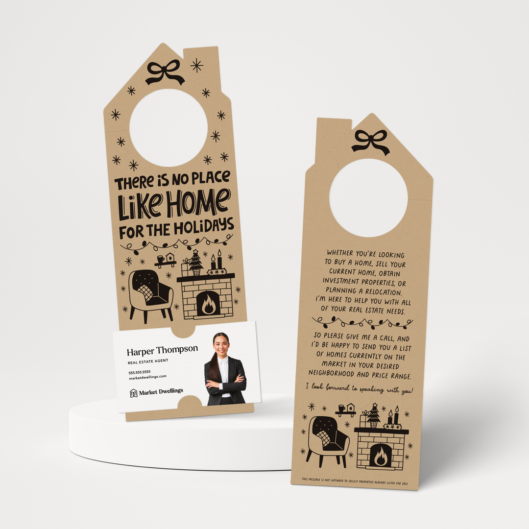 There Is No Place Like Home For The Holidays | Christmas Winter Door Hangers | 123-DH002 Door Hanger Market Dwellings KRAFT  