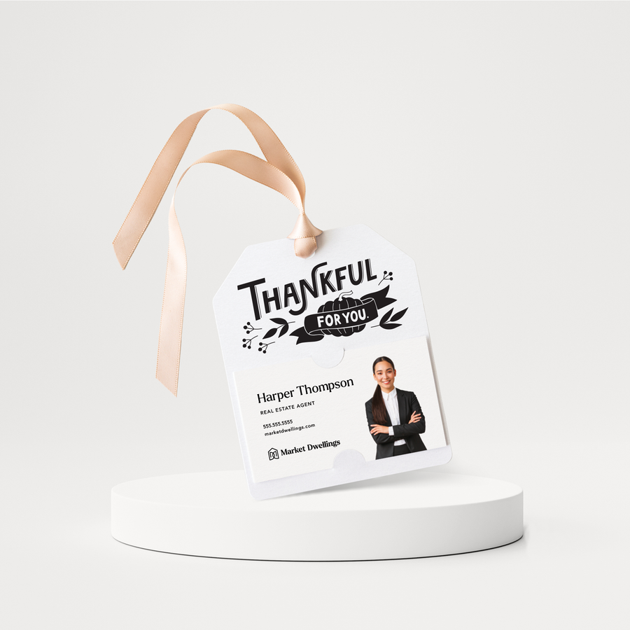 Thankful for you | Fall Thanksgiving Gift Tags | 147-GT001 Gift Tag Market Dwellings WHITE  