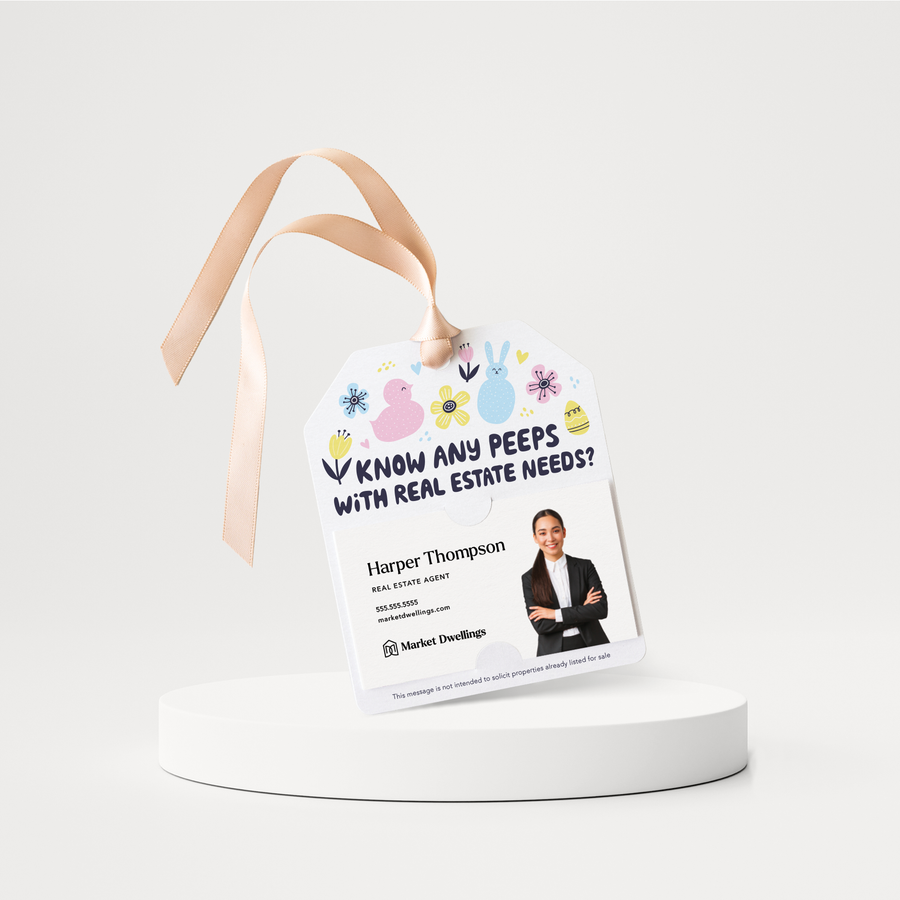 Know Any Peeps with Real Estate Needs? | Easter & Spring Pop By Gift Tags | S3-GT001 Gift Tag Market Dwellings   