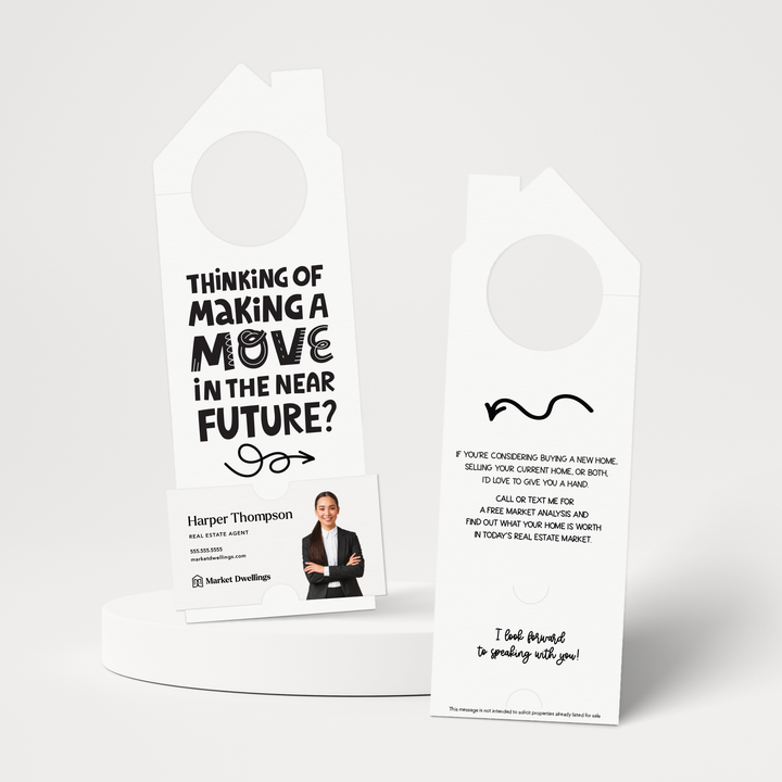 Thinking About Making A Move In The Near Future? | Door Hangers | 61-DH002 Door Hanger Market Dwellings WHITE  