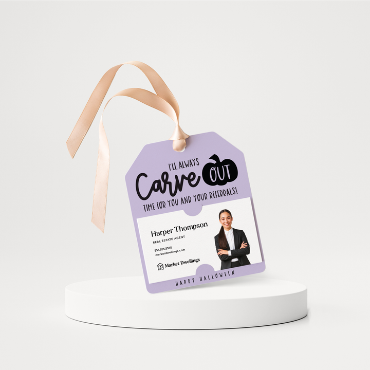 I'll Always Carve Out Time for You and Your Referrals | Halloween Pop By Gift Tags | 72-GT001 Gift Tag Market Dwellings LIGHT PURPLE  