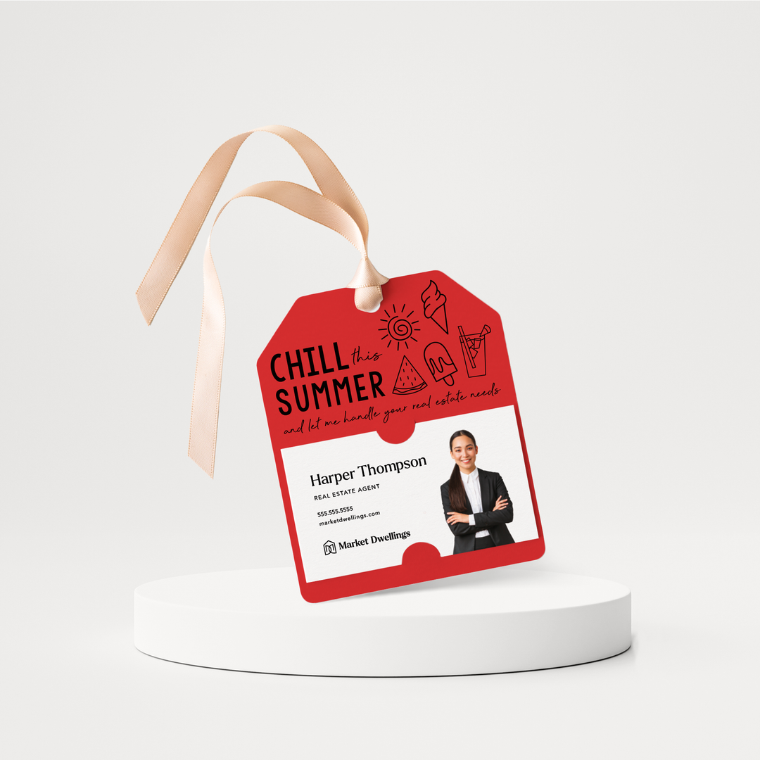 Chill this Summer Real Estate | Pop By Gift Tags | 57-GT001 Gift Tag Market Dwellings SCARLET  