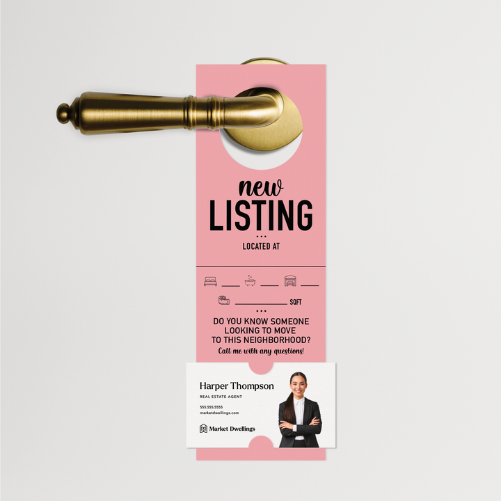 "New Listing" | Door Hanger | 13-DH001 Door Hanger Market Dwellings LIGHT PINK  