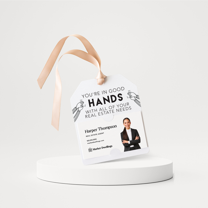 Real Estate | You're in Good Hands | Pop By Gift Tags | 36-GT001 Gift Tag Market Dwellings WHITE  