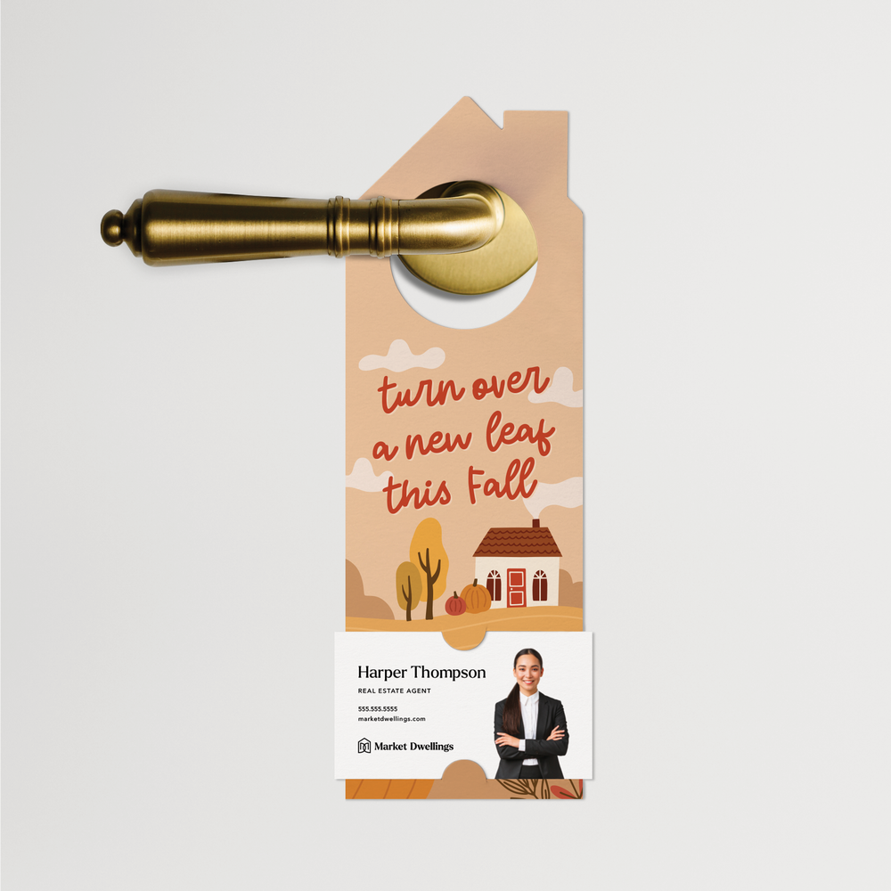 Turn over a new leaf this Fall | Fall Door Hangers | 292-DH002 Door Hanger Market Dwellings   