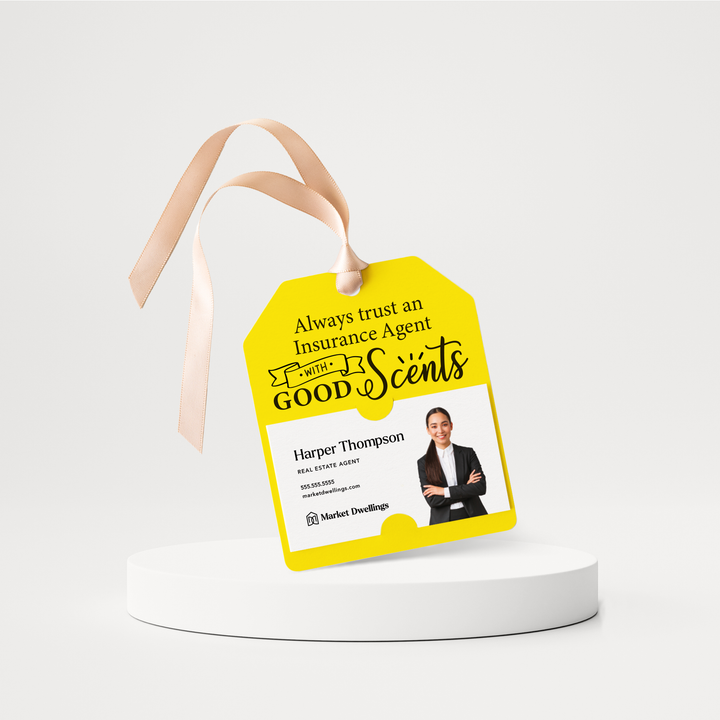 Always Trust an Insurance Agent with Good Scents | Pop By Gift Tags | 13-GT001 Gift Tag Market Dwellings LEMON  