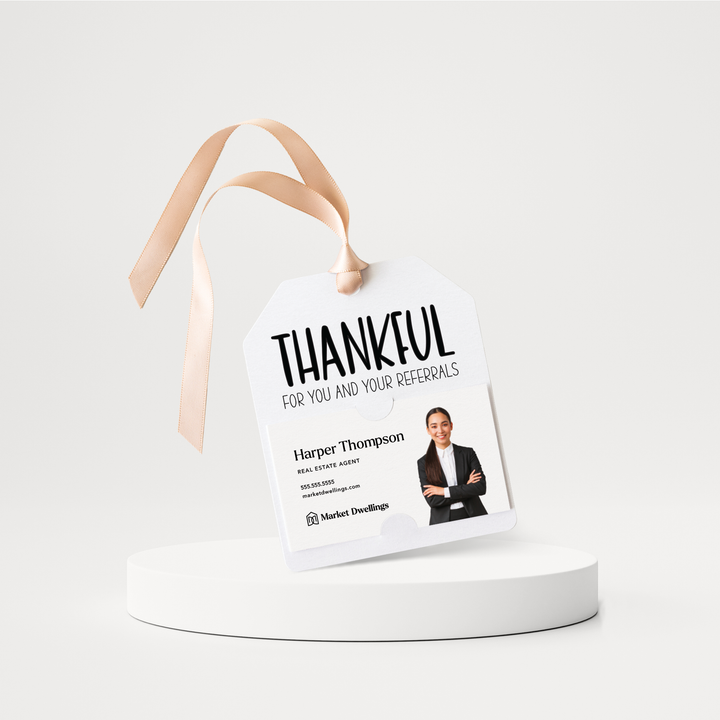 Thankful For You and Your Referrals | Pop By Gift Tags | 75-GT001 Gift Tag Market Dwellings WHITE  