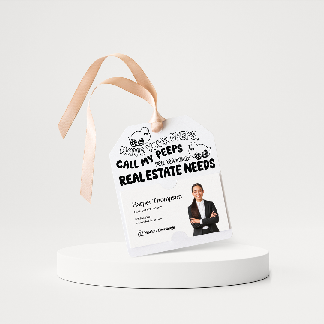 Have Your Peeps, Call My Peeps For All Their Real Estate Needs | Easter Spring Gift Tags | 183-GT001 Gift Tag Market Dwellings WHITE  