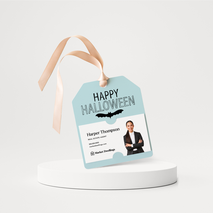 Happy Halloween | Halloween Pop By Gift Tags | 33-GT001 Gift Tag Market Dwellings LIGHT BLUE  