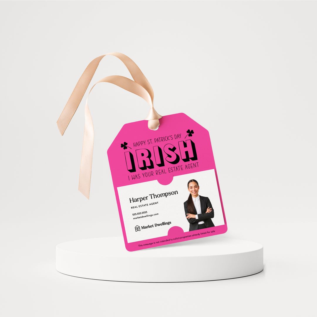 Irish I Was Your Real Estate Agent | St. Patrick's Day Pop By Gift Tags | SP6-GT001 Gift Tag Market Dwellings RAZZLE BERRY  