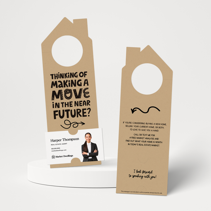 Thinking About Making A Move In The Near Future? | Door Hangers | 61-DH002 Door Hanger Market Dwellings KRAFT  