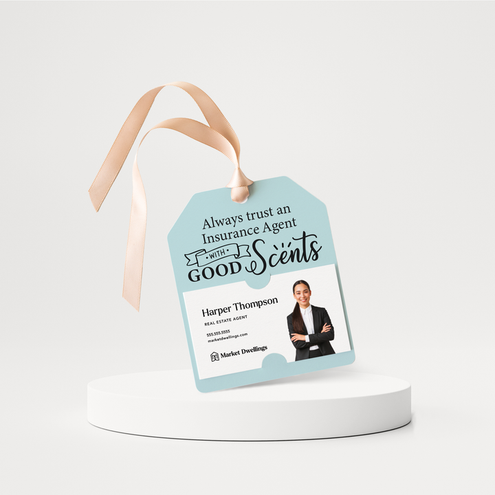 Always Trust an Insurance Agent with Good Scents | Pop By Gift Tags | 13-GT001 Gift Tag Market Dwellings LIGHT BLUE  