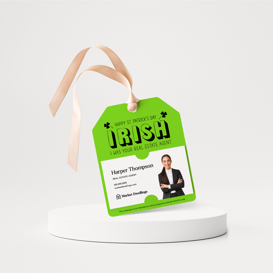 Irish I Was Your Real Estate Agent | St. Patrick's Day Pop By Gift Tags | SP6-GT001 Gift Tag Market Dwellings GREEN APPLE  