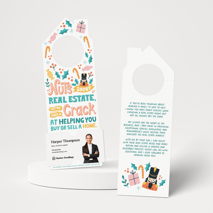 Nuts About Real Estate, Let Me Take A Crack At Helping You Buy Or Sell A Home. | Christmas Winter Door Hangers | 124-DH002 Door Hanger Market Dwellings   