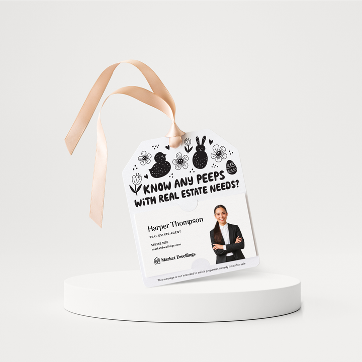Know Any Peeps with Real Estate Needs Gift Tags | Spring | Pop By Gift Tags | S4-GT001 Gift Tag Market Dwellings WHITE  