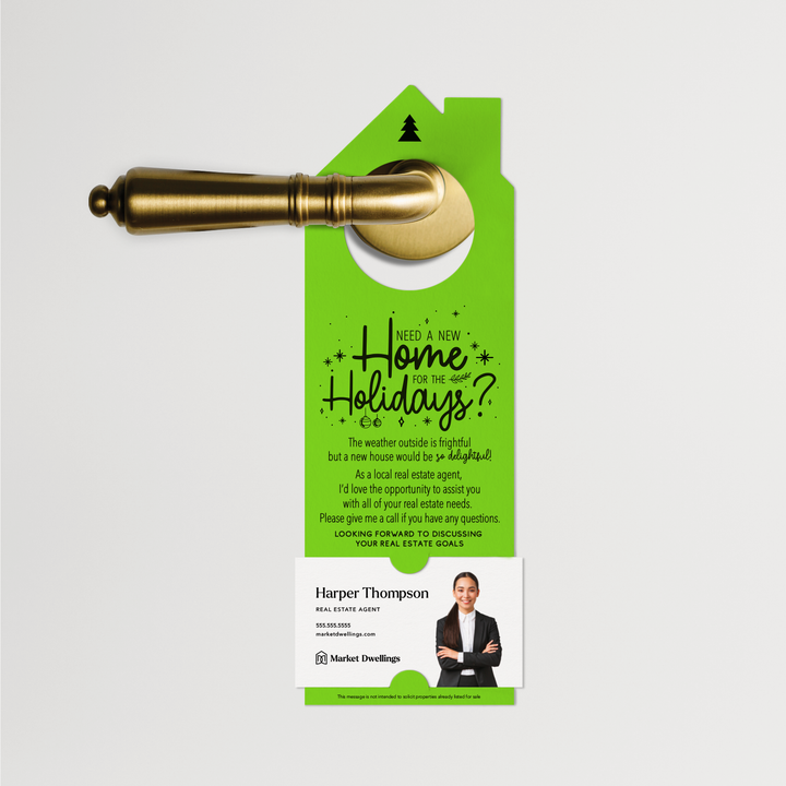 Need a New Home for the Holidays | Christmas Door Hangers | 6-DH002 Door Hanger Market Dwellings GREEN APPLE  