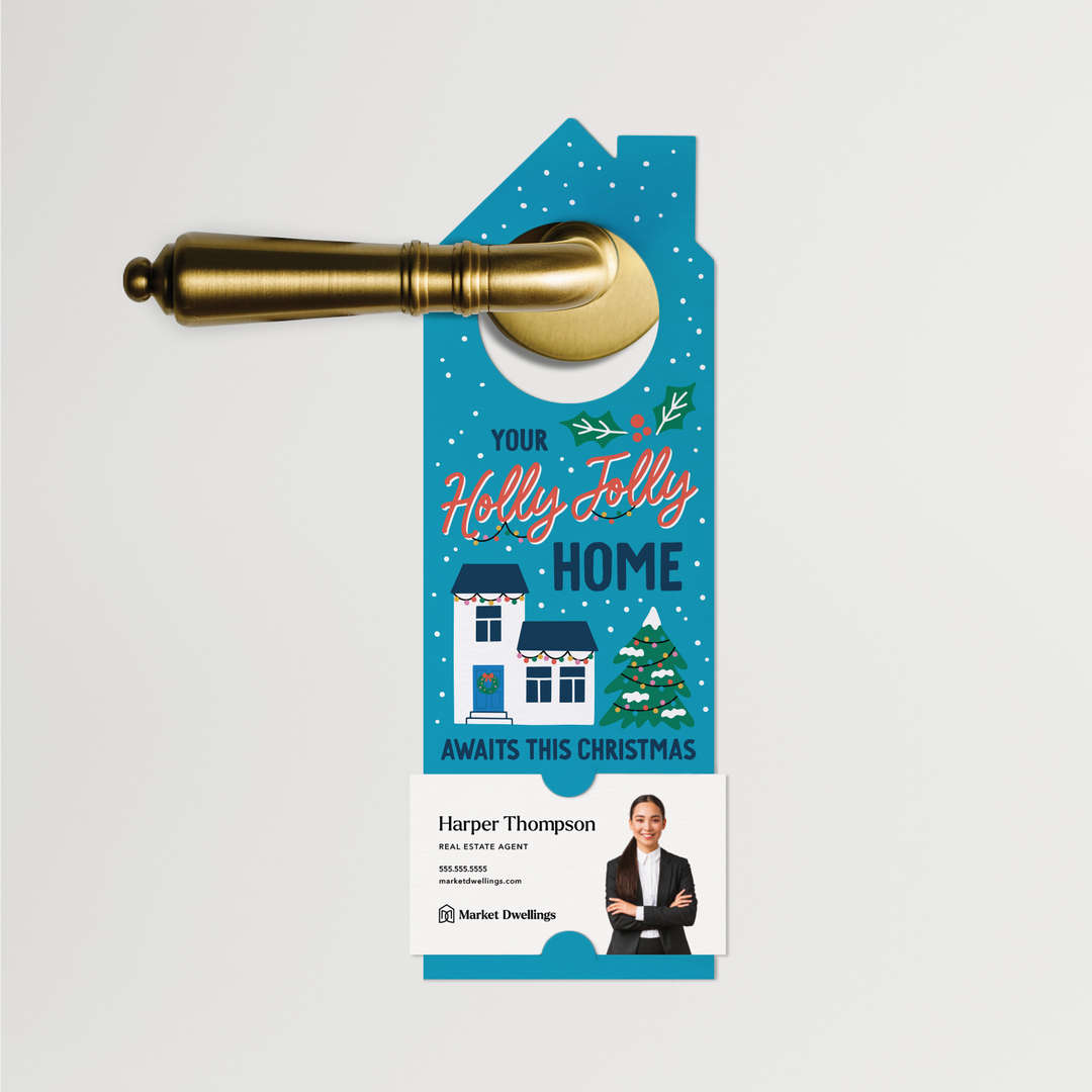 Your Holly Jolly Home Awaits This Christmas  | Christmas Door Hangers | 312-DH002 Door Hanger Market Dwellings   