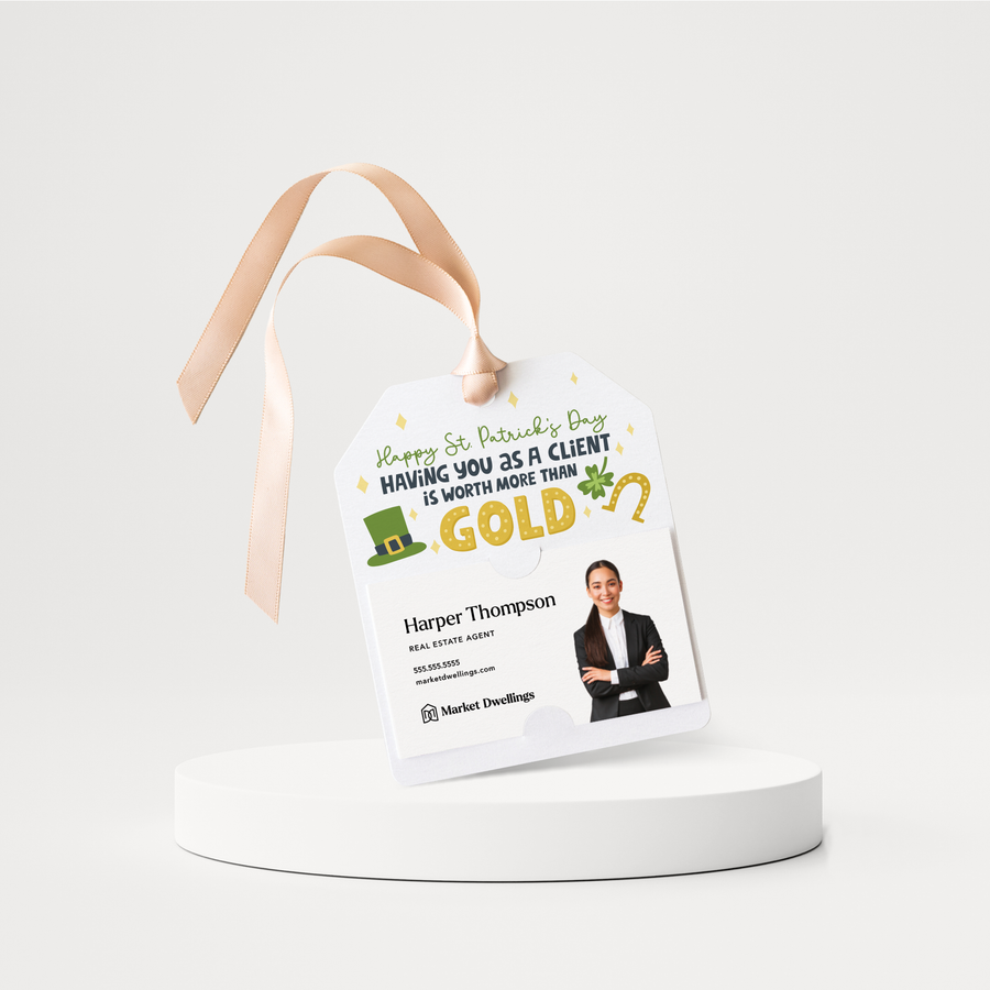 Having You As a Client is Worth More than Gold | Pop By Gift Tags | SP15-GT001 Gift Tag Market Dwellings   