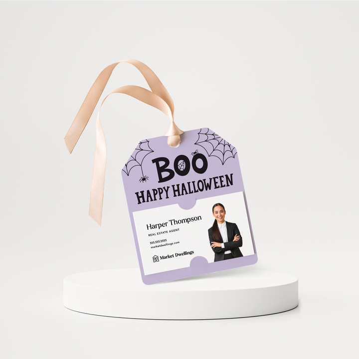 Boo Happy Halloween | Halloween Gift Tags | 138-GT001 Gift Tag Market Dwellings LIGHT PURPLE  