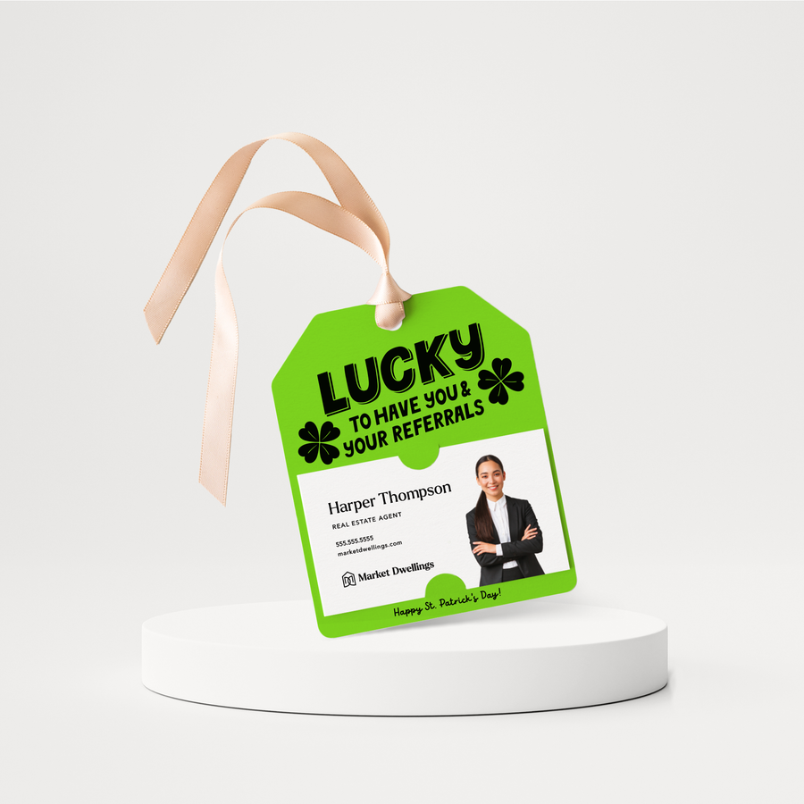 Lucky To Have You & Your Referrals | St. Patrick's Day Gift Tags | 173-GT001 Gift Tag Market Dwellings GREEN APPLE  