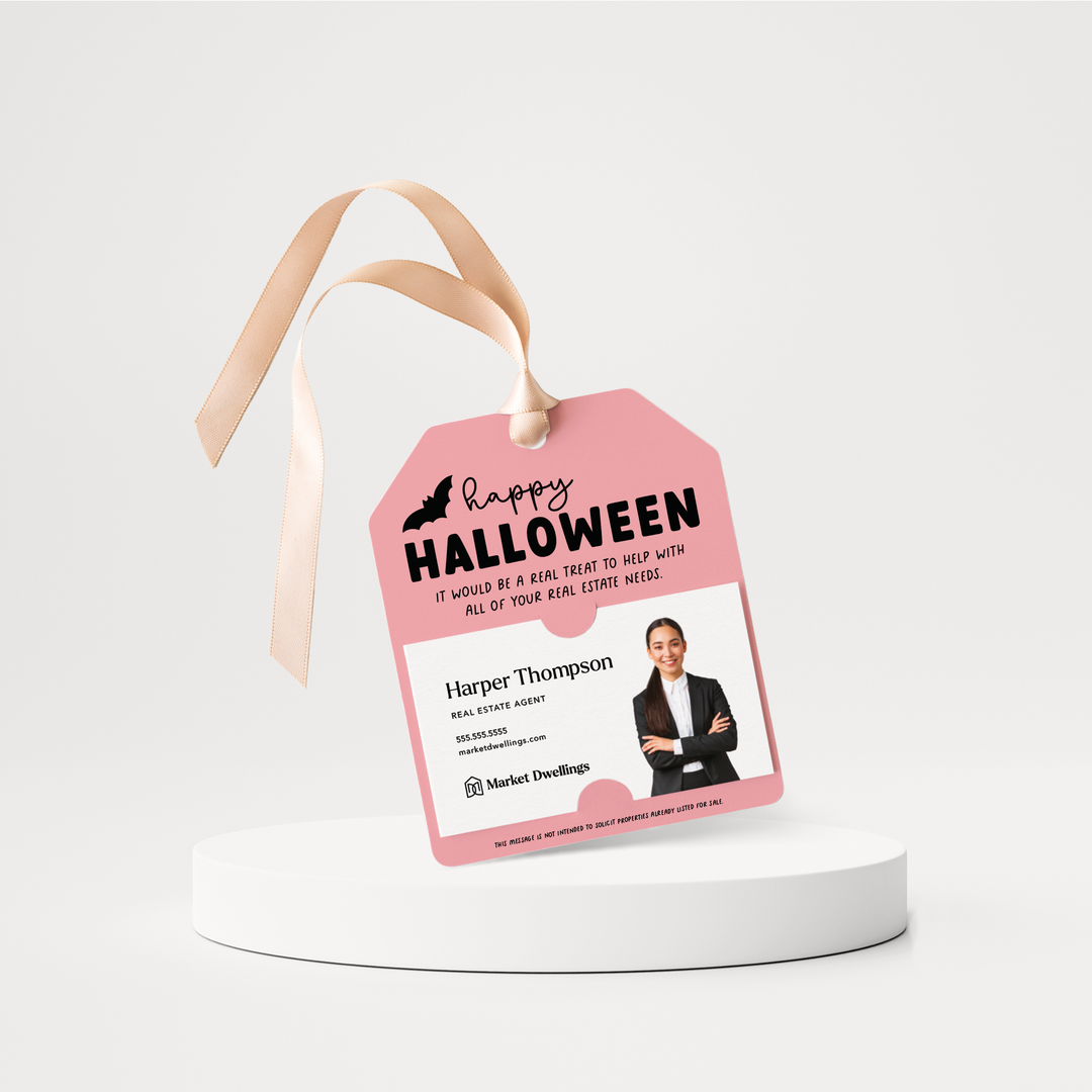 Happy Halloween | Real Estate Gift Tags | 140-GT001 Gift Tag Market Dwellings LIGHT PINK  