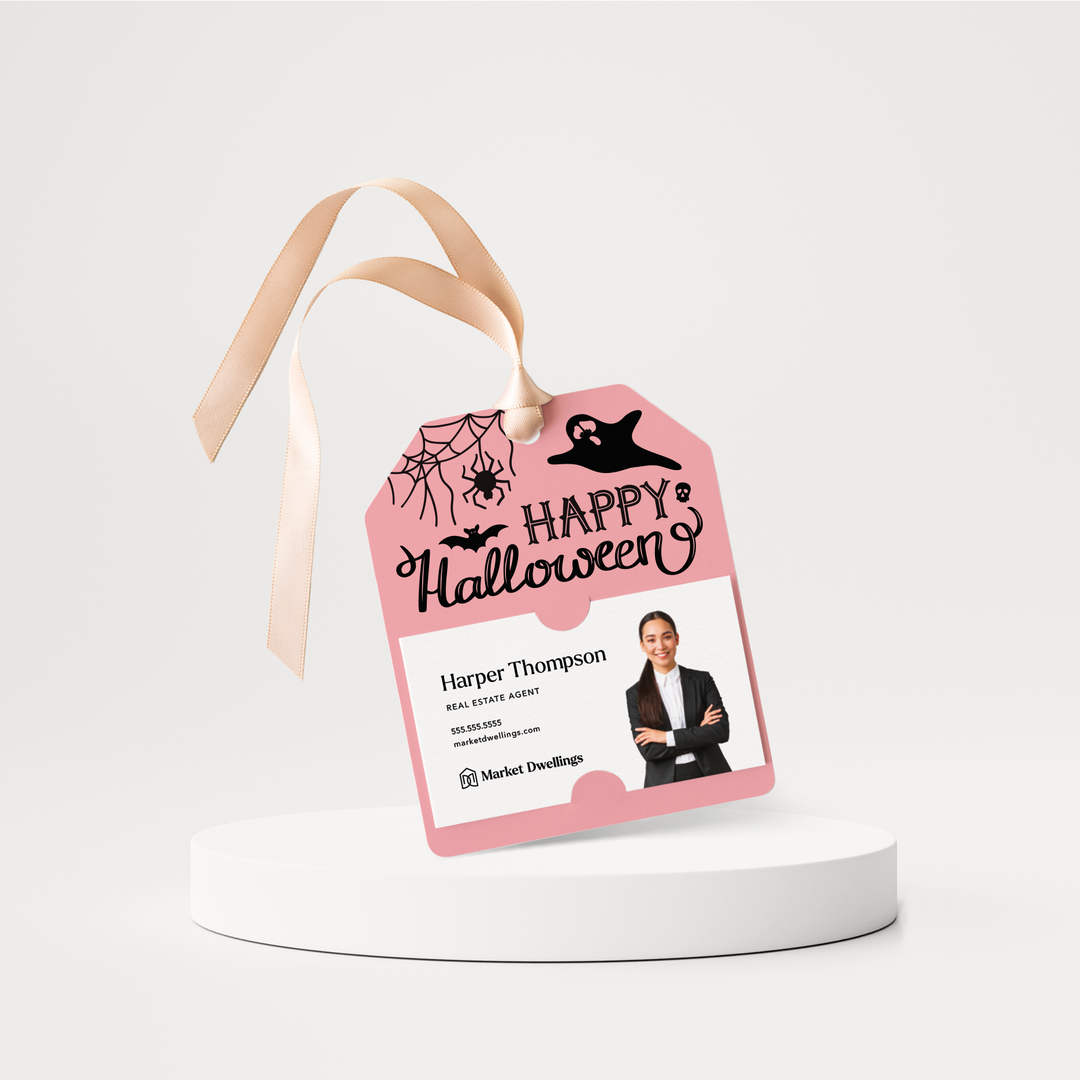 Happy Halloween | Pop By Gift Tags | 73-GT001 Gift Tag Market Dwellings LIGHT PINK  