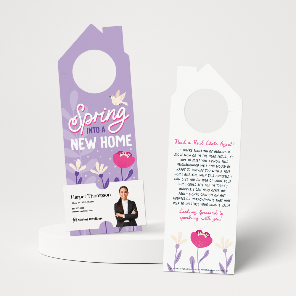 Spring Into A New Home | Spring Door Hangers | 169-DH002-AB Door Hanger Market Dwellings LILAC  