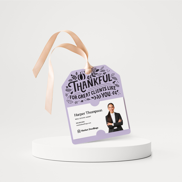 Thankful For Great Clients Like You | Thanksgiving Fall Gift Tags | 145-GT001 Gift Tag Market Dwellings LIGHT PURPLE  