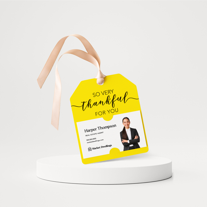 So Very Thankful For You | Pop By Gift Tags | 9-GT001 Gift Tag Market Dwellings LEMON  