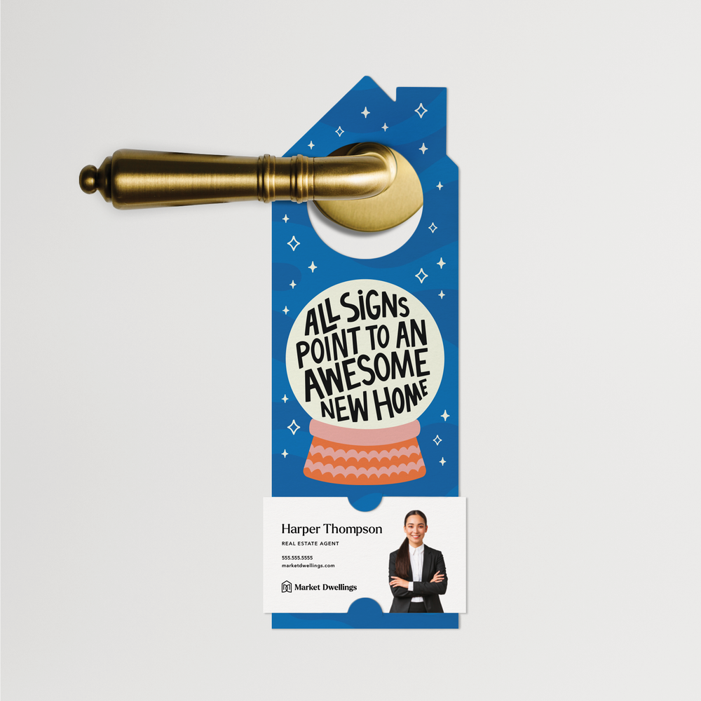 All Signs Point To An AWESOME New House | Door Hangers | 324-DH002 Door Hanger Market Dwellings   