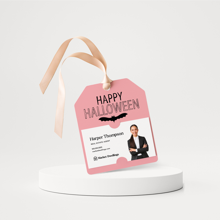 Happy Halloween | Halloween Pop By Gift Tags | 33-GT001 Gift Tag Market Dwellings LIGHT PINK  