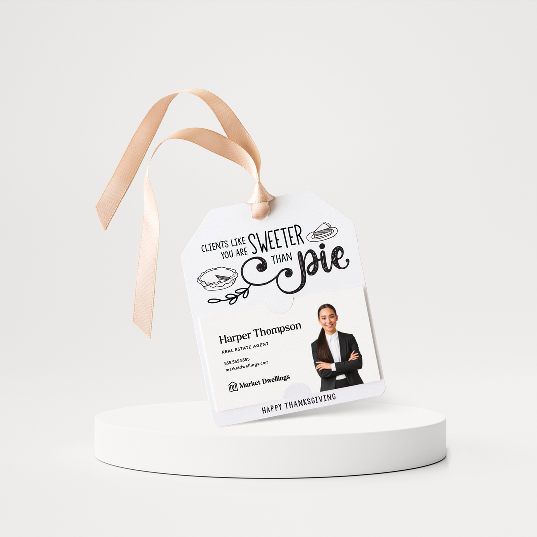 Clients Like You Are Sweeter Than Pie | Pop By Gift Tags | 103-GT001 Gift Tag Market Dwellings WHITE  