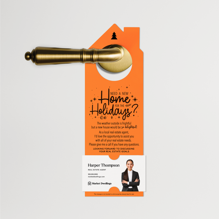 Need a New Home for the Holidays | Christmas Door Hangers | 6-DH002 Door Hanger Market Dwellings CARROT  
